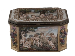 Ormolu-mounted Capodimonte porcelain box