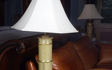 PAIR OF FAUX-BAMBOO TABLE LAMPS