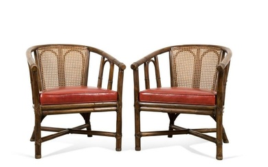 PAIR OF MCGUIRE CANE BACK OCCASIONAL CHAIRS