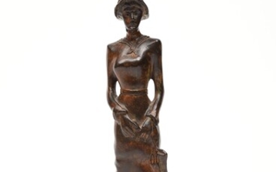 PAUL GAUGUIN(1848-1903) La petite Parisienne Épreuve en bronze à patine brune mordorée Fonte posthume Signée...