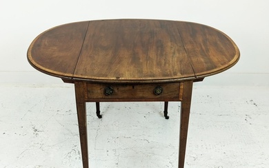 PEMBROKE TABLE, George III mahogany and satinwood, 82cm W x ...