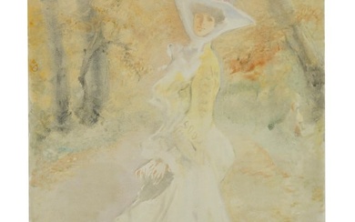POMPEO MARIANI (Monza, 1857 - Bordighera, 1927) Figura femminile nel bosco