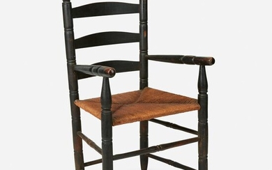 Painted ladder-back armchair, early 19th century
