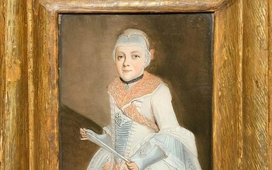 Tempera painting on glass. Painter from the eighteenth
