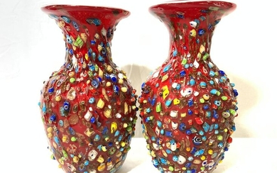 Pair MURANO Art Glass Vases
