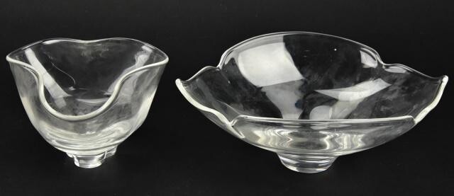 Pair Vintage Steuben Glass Bowls