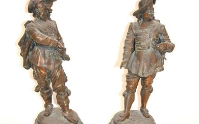 Pair of French Bronzed Cavaliers