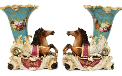 Pair of French Old Paris Porcelain Figural Vases