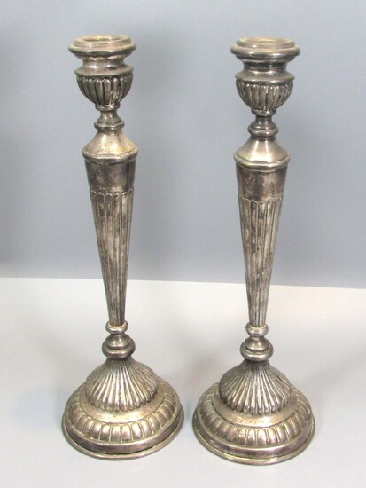 Pair of Old Silver Shabbat Candlesticks