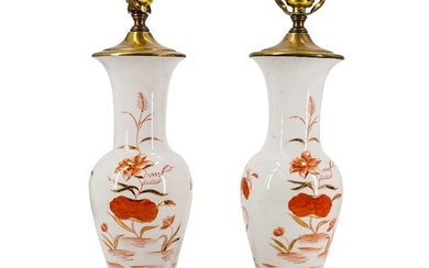 Pair of Porcelain Chinoiserie Vase Table Lamps