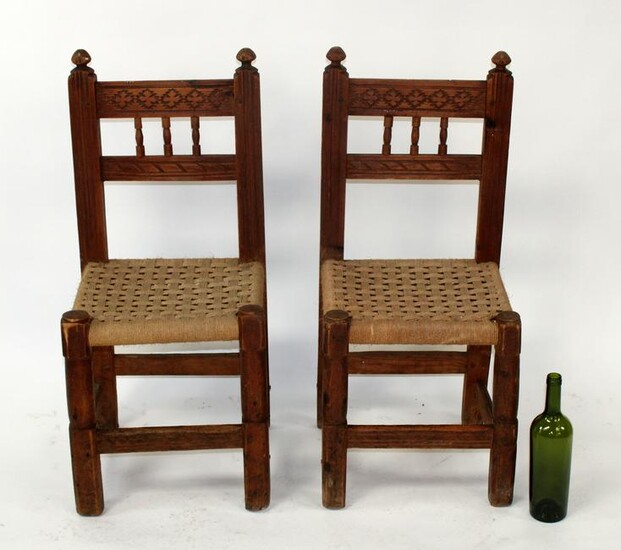 Pair of Provincial style side chairs