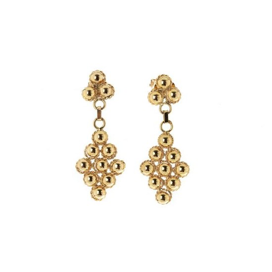 Pair of gold earrings 'grape'