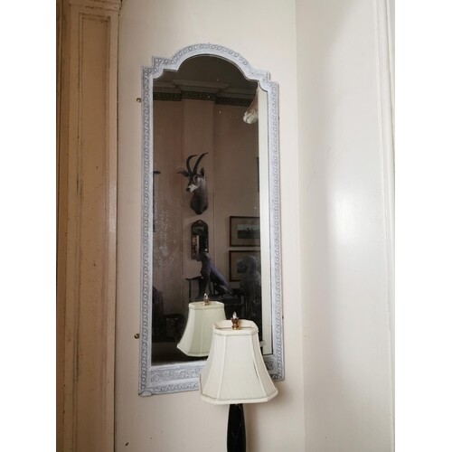 Pair of pier mirrors mounted in painted frames { 152cm H X 6...