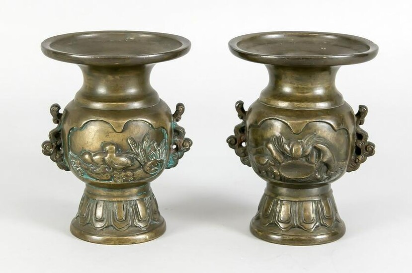Pair of small Gu vases, China, 19th