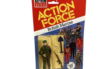 Palitoy Action Man Action Force Series 1 British Marine, on card with blister pack (1)