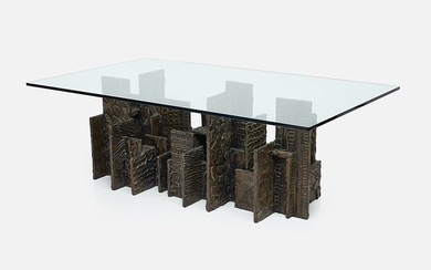 Paul Evans Sculpted bronze dining table, 1970