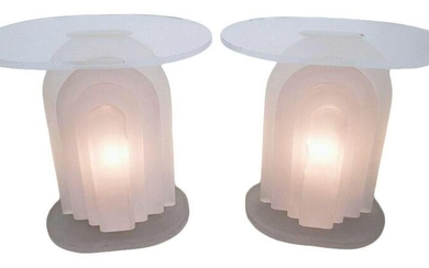 Pedro Walther Prosper Art Deco Lucite Light up Tables