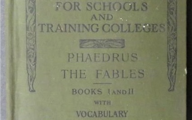 Phaedrus, Fables, Book 1 & 2, Cambridge 1st/1st Ed. 1902, Notes, Vocabulary