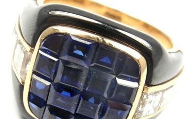 Piaget 18k Yellow Gold Diamond Invisible Set Sapphire