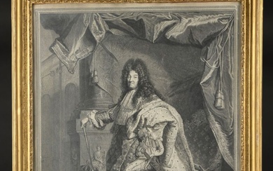 Pierre DREVET (Loire-sur-Rhône, près de Lyon, 1663 - Paris, 1738), d'après Hyacinthe RIGAUD Louis XIV...