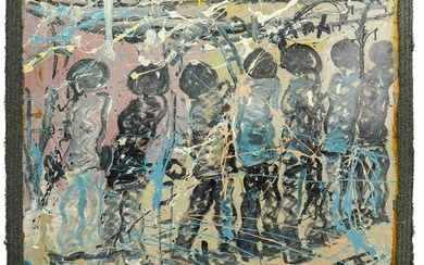 Purvis Young (1943-2010) Metromover Mixed Media