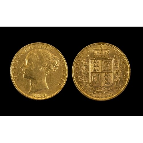 Queen Victoria 22ct Gold Young Head Shield Back Full Soverei...