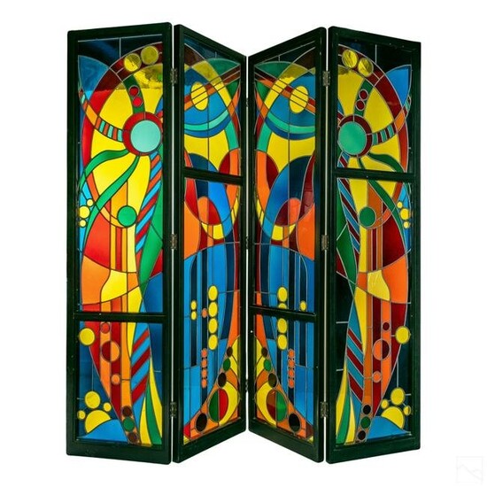 Quentin Florence Modern Italian Stained Glass Screen