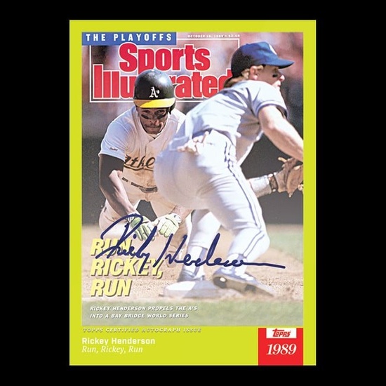 RICKEY HENDERSON SIGNED TOPPS x SPORTS ILLUSTRATED CARD 54A PLAYOFF WORLD SERIES
