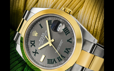 ROLEX. A STAINLESS STEEL AND 18K GOLD AUTOMATIC WRISTWATCH WITH SWEEP CENTRE SECONDS, DATE AND BRACELET DATEJUST 41 MODEL, REF. 126303, CIRCA 2020