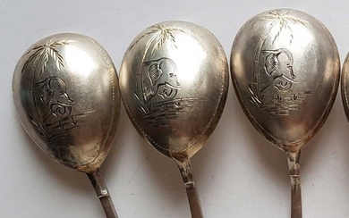 RUSSIAN IMPERIAL SILVER SPOONS, MARKED