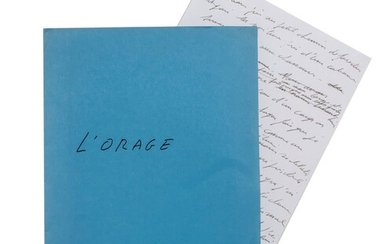 Régine Deforges (1935 – 2014) L’Orage (extrait)... - Lot 2 - Cornette de Saint Cyr maison de ventes
