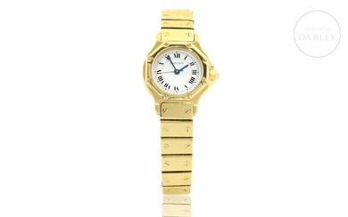 Reloj Cartier "Santos Octagon Ronde" de dama en oro amarillo de 18 k