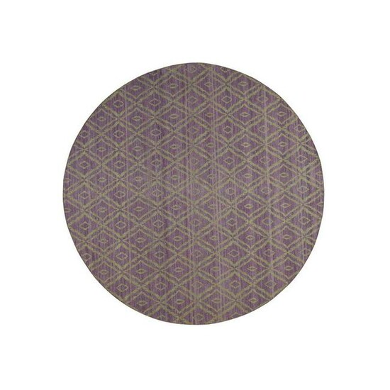 Reversible Round Kilim Flat Weave Hand-Woven Pure Wool