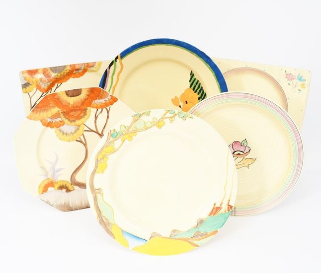 Rhodanthe' a Clarice Cliff Bizarre plate, painted in...
