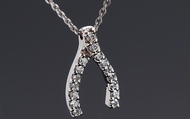 Roberto Coin. Wishbone brilliant necklace of 18 kt. white gold