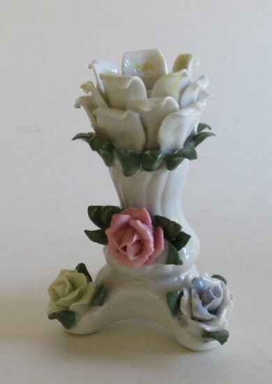 Rococo Style Porcelain Candle Holder Rose Design