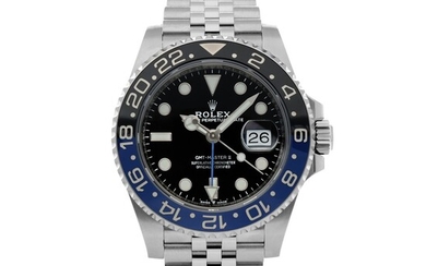 Rolex, 'BATGIRL' GMT-MASTER II, REF 126710BLNR STAINLESS STEEL DUAL TIME ZONE WRISTWATCH WITH DATE AND BRACELET CIRCA 2019