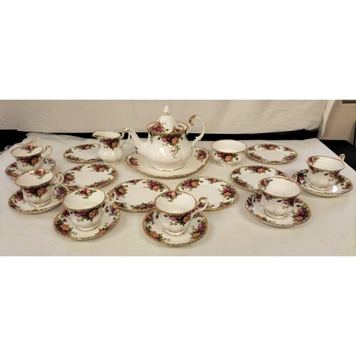 Royal Albert 22 Piece Tea Set in the 'Old Country Roses' Pat...