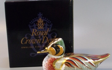 Royal Crown Derby bone china paperweight 'Baikal Teal', with...