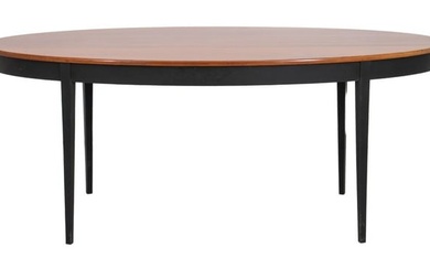 Rustic Painted Wood Ovoid Dining Table