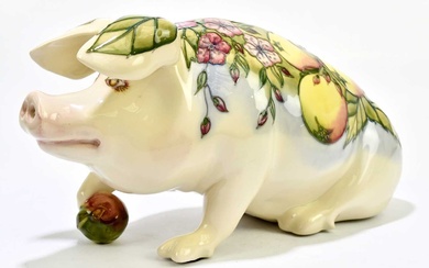 SALLY TUFFIN FOR MOORCROFT; 'Peter the Pig', impressed factory marks...