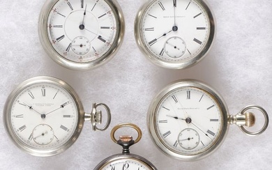 SEVEN VINTAGE OPEN FACE POCKET WATCHES