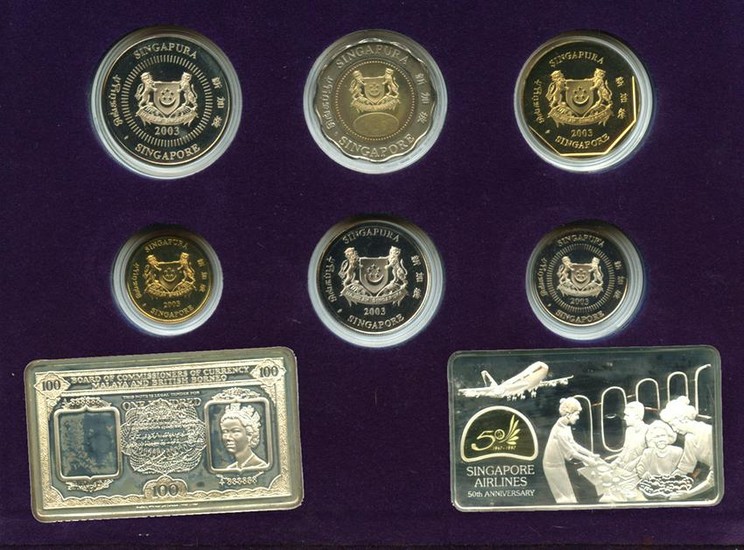 SINGAPORE Silver & Cu-Ni $5 commemorative 2 in 1 Coin