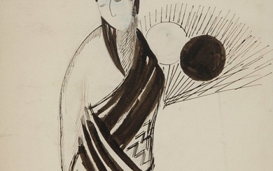 SONIA DELAUNAY (Odessa, 1885 - Paris, 1979). "Costume", 1922. Pinceau, plume et encre de Chine...