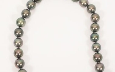 SOUTH SEA BLACK PEARL NECKLACE 12.5MM - 15.5MM