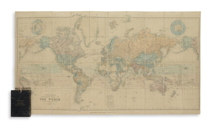 STANFORD, EDWARD. Stanford's Library Map of the World on Mercator's Projection. Large lithographed...