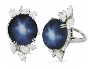 STAR SAPPHIRE AND DIAMOND RING, MOUNTED BY HARRY WINSTON