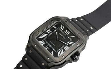 Santos de Cartier Black Adlc Steel Large, wrist watch