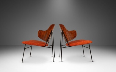 Set of Two (2) Restored Danish Modern Penguin Chairs by Ib Kofod-Larsen for Selig Denmark c. 1960s