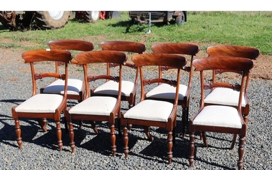 Set of eight antique mid 19th century bar back dining chairs...
